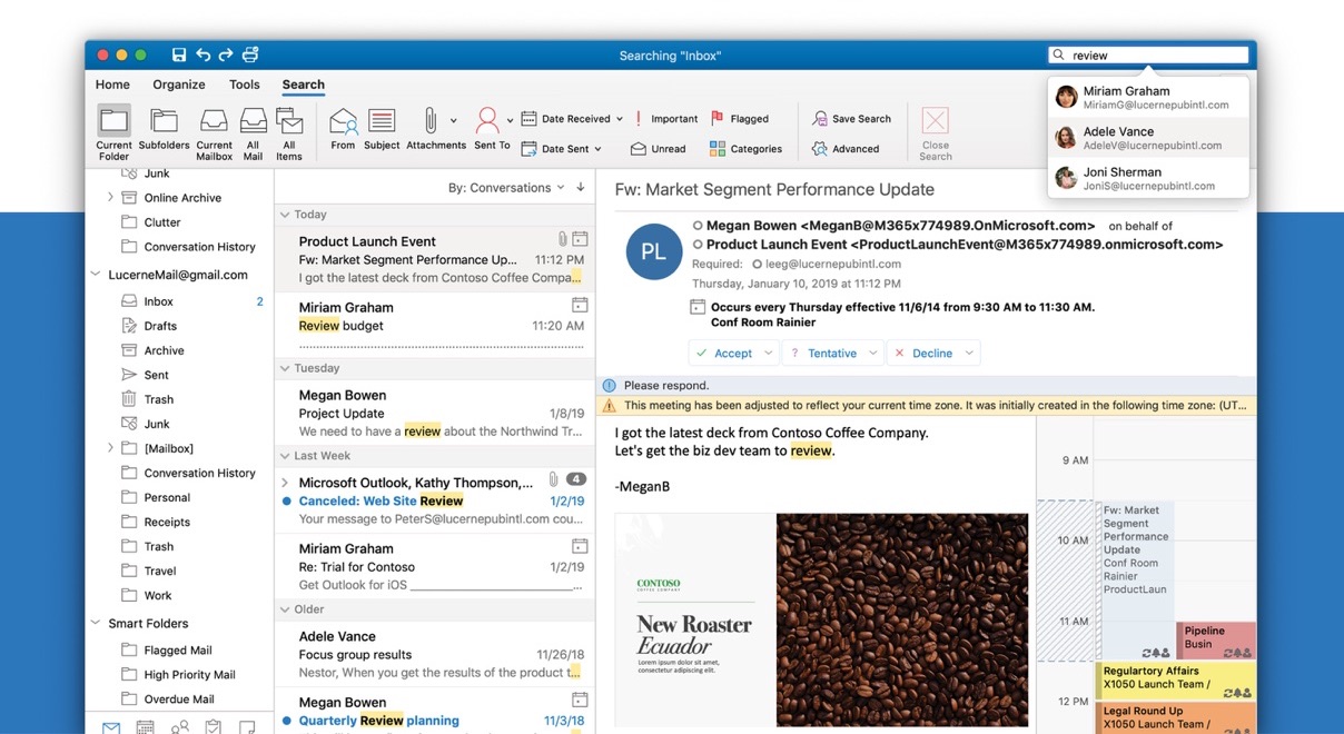 setup a template email in outlook for mac